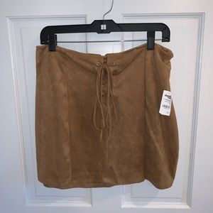 Charlotte Russe Suede Tie Front Skirt
